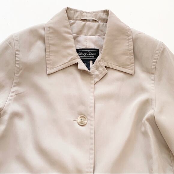 Terry Lewis Rain Coat Classic Luxuries Taupe Rain Lightweight Jacket Small - Picture 7 of 14